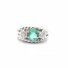 Bague vintage 1950 émeraude et diamants