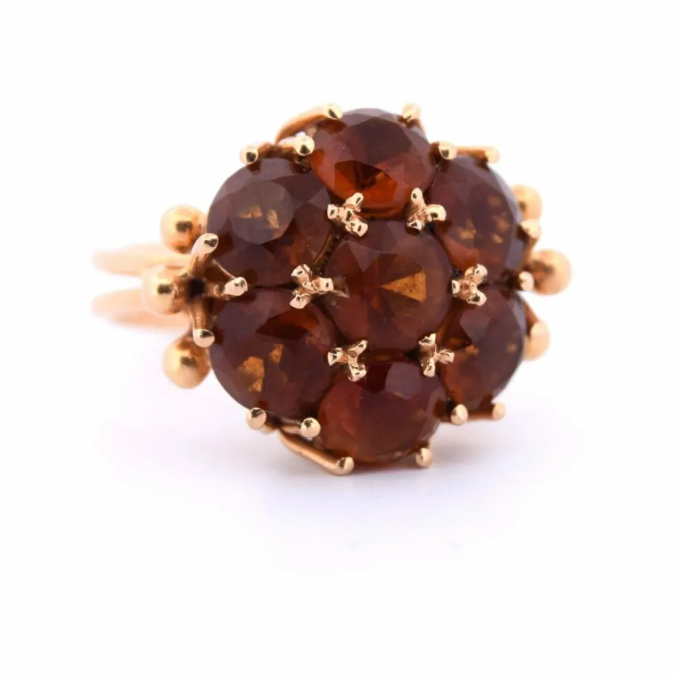 BAGUE VINTAGE - OR JAUNE 18 KT - QUARTZ