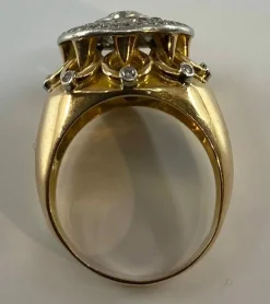 Bague Vintage 1960 Or Jaune, Platine & Diamants