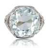 Bague vintage aigue-marine or blanc