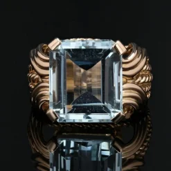 Bague vintage aigue-marine et or