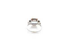 Bague vintage aigue-marine et diamants