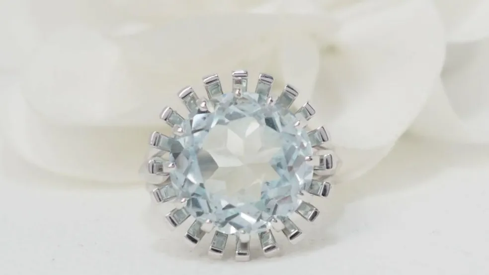 Bague vintage Aigue-marine