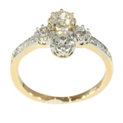 Bague Vintage Art Déco : platine, or jaune et diamants