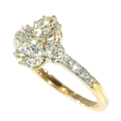 Bague Vintage Art Déco : platine, or jaune et diamants