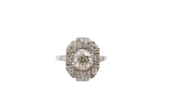 Bague vintage art déco diamants