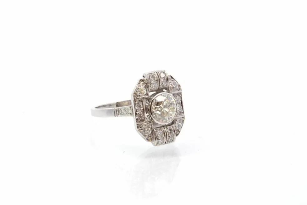 Bague vintage art déco diamants