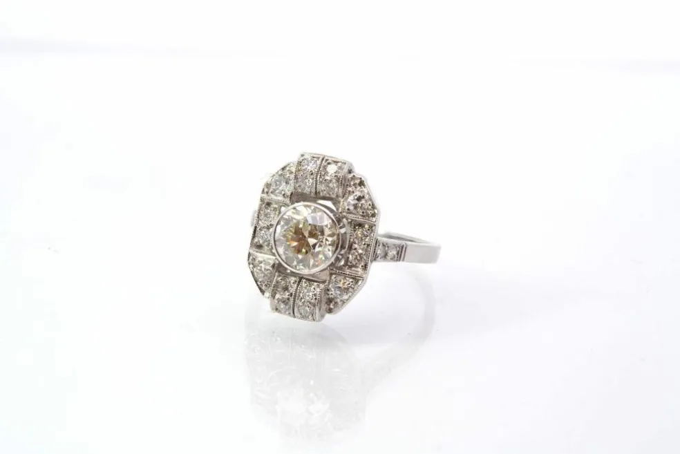 Bague vintage art déco diamants