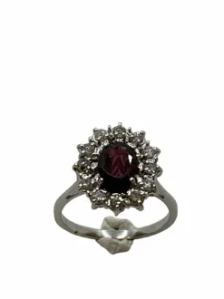 Bague vintage avec rubis et diamants naturels