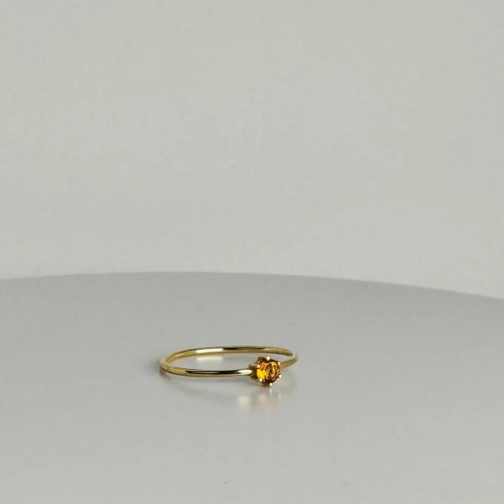 Bague vintage avec topaze jaune