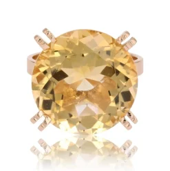 Bague vintage citrine et or