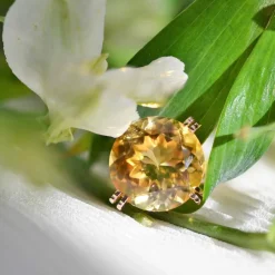 Bague vintage citrine et or