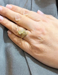 Bague vintage coeur toi et moi or jaune et diamants
