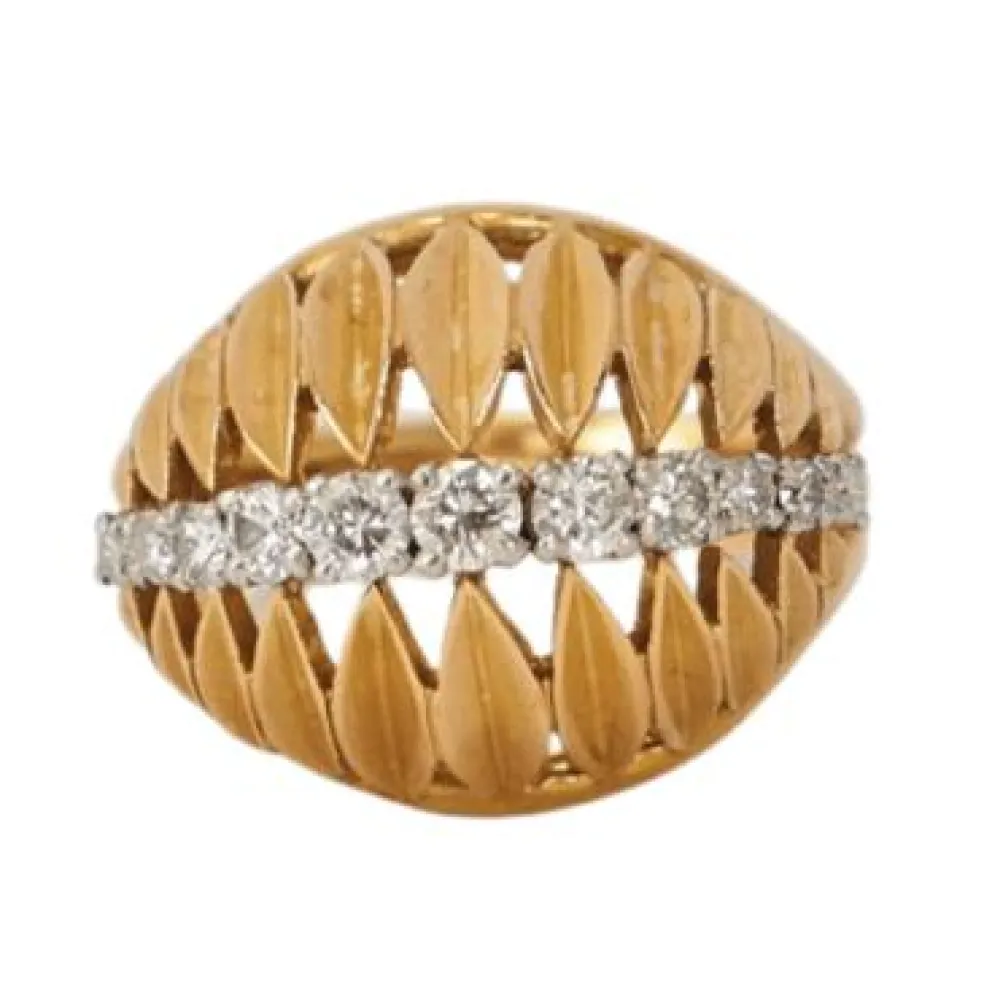 Bague Vintage Coquille, Diamants