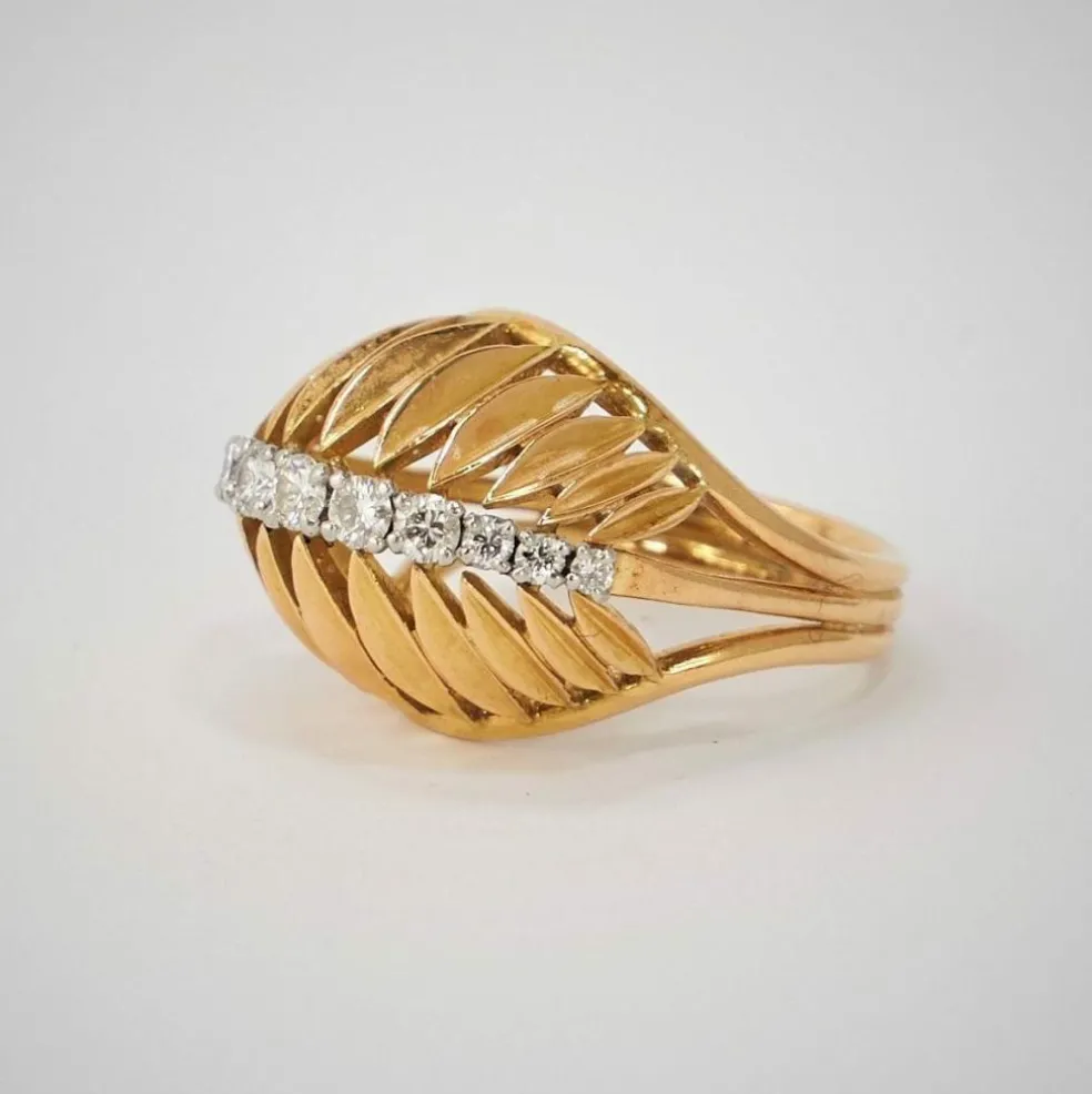 Bague Vintage Coquille, Diamants