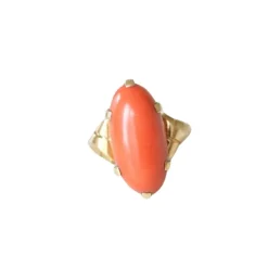 Bague vintage corail sur or