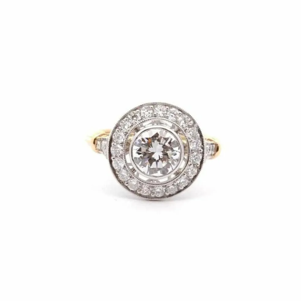 Bague vintage diamant 1,18cts D/VS2