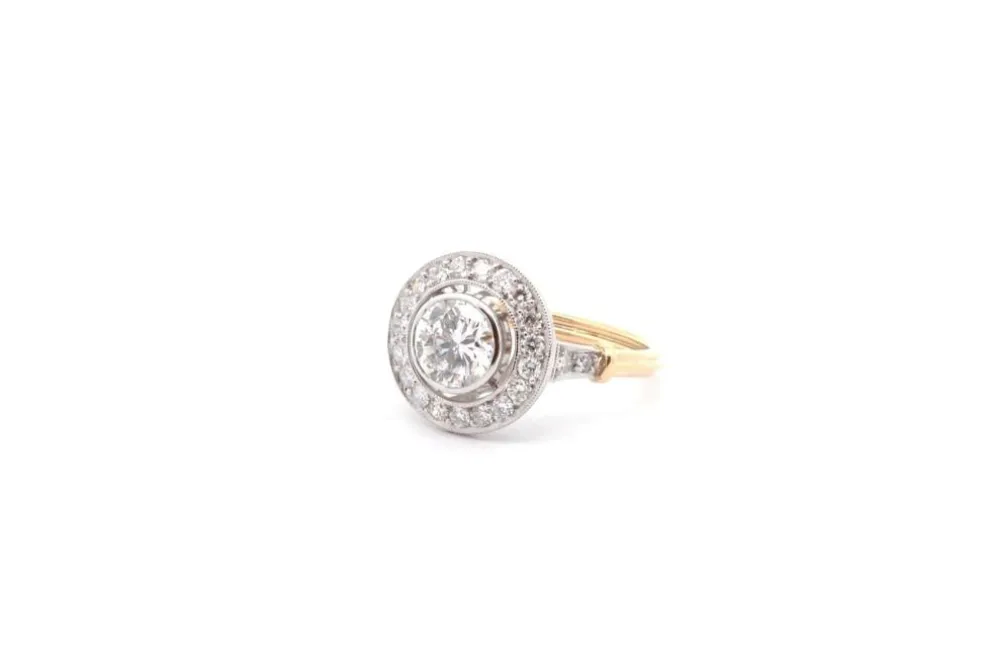 Bague vintage diamant 1,18cts D/VS2