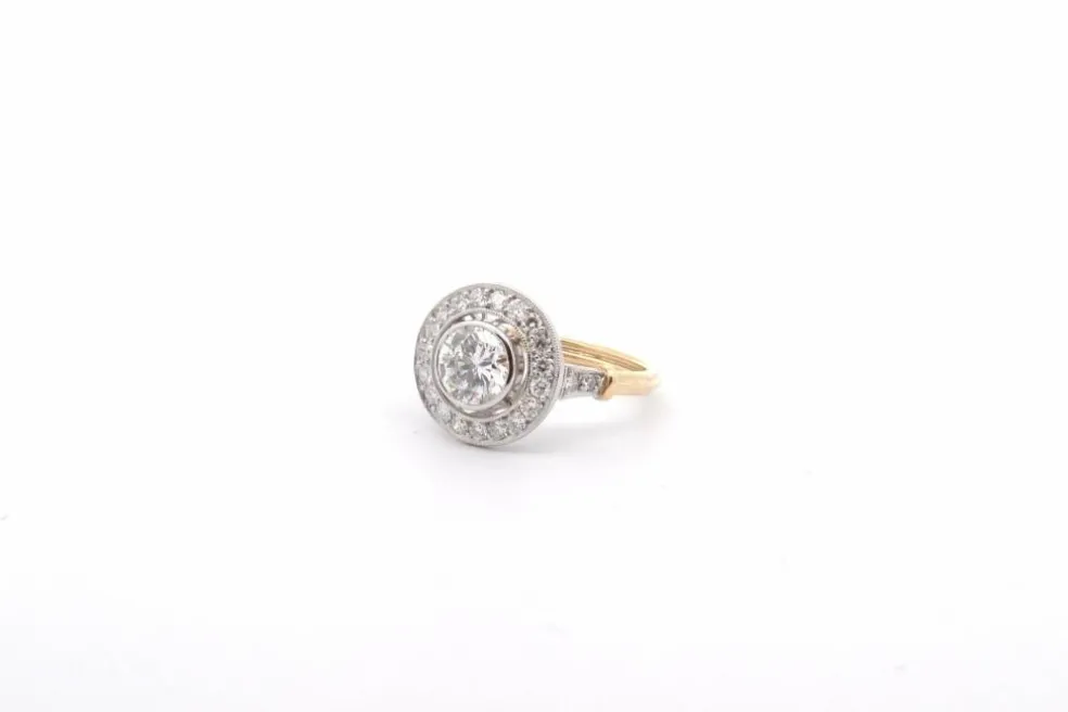 Bague vintage diamant 1,18cts D/VS2