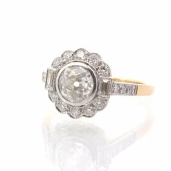Bague vintage diamant en or et platine