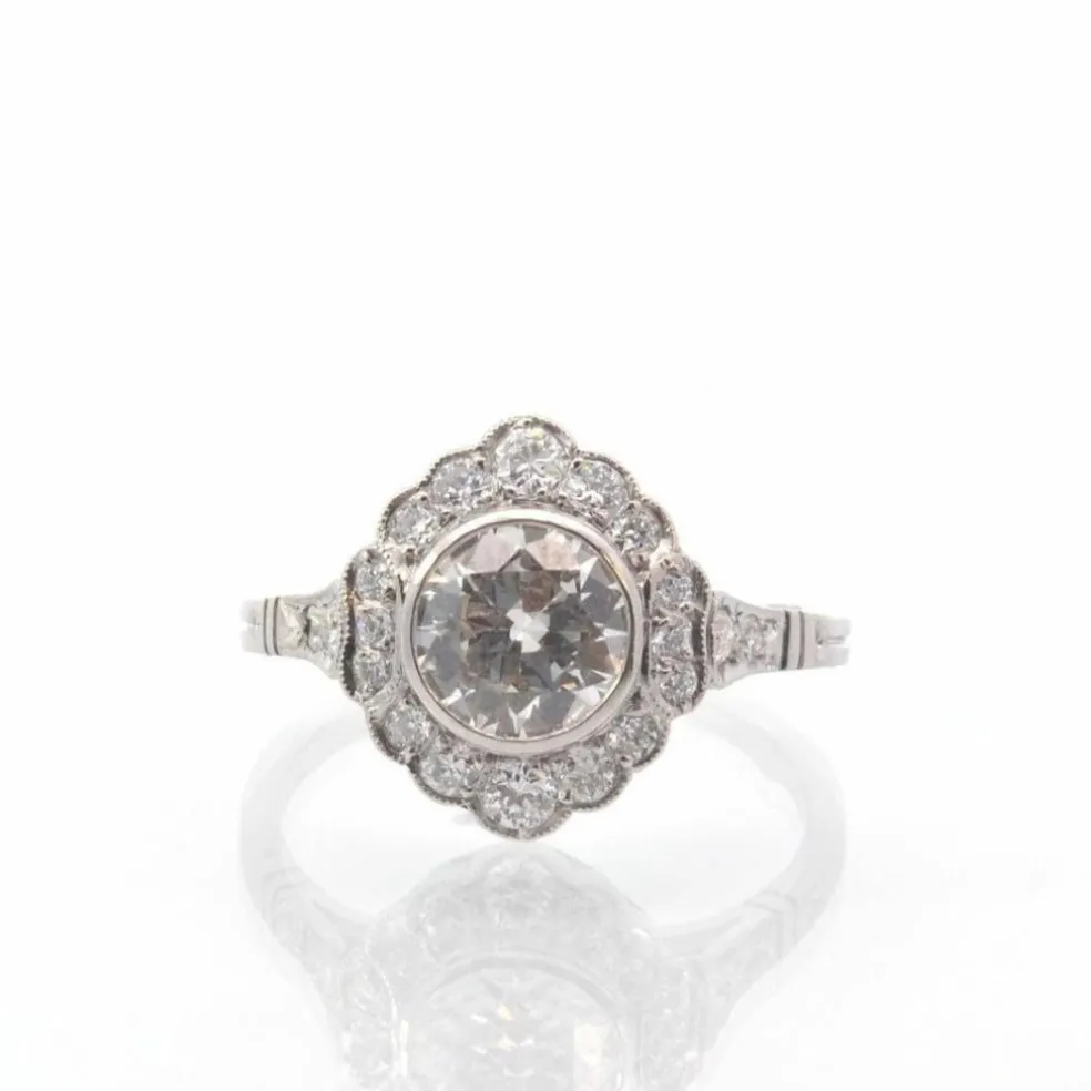 Bague vintage diamant en platine