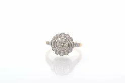 Bague vintage diamant en or et platine
