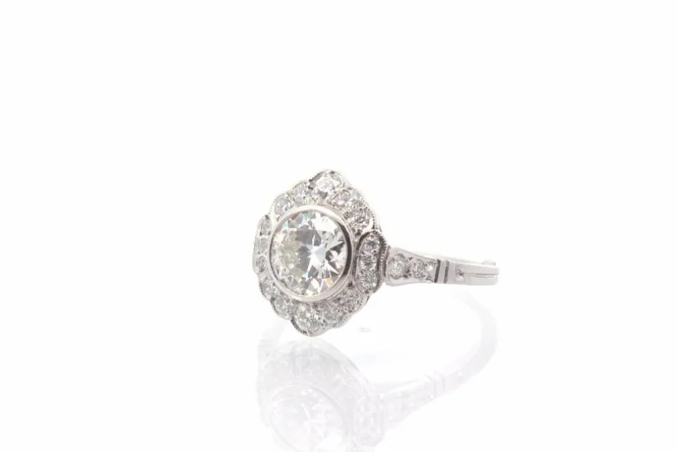 Bague vintage diamant en platine