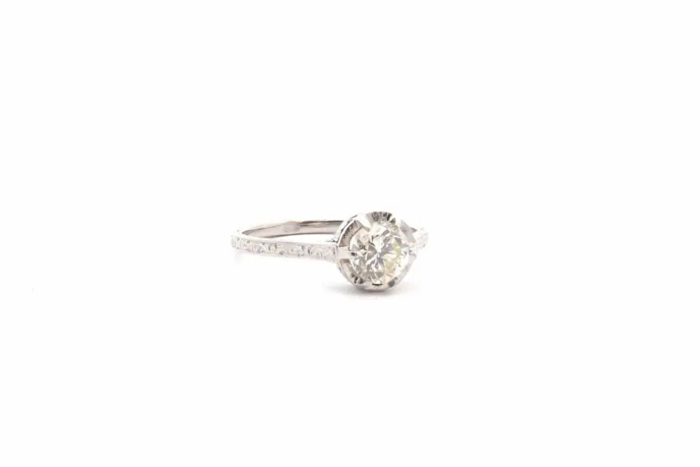 Bague vintage diamant en platine