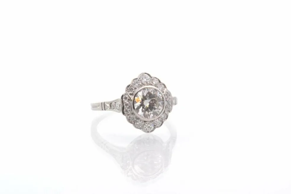 Bague vintage diamant en platine