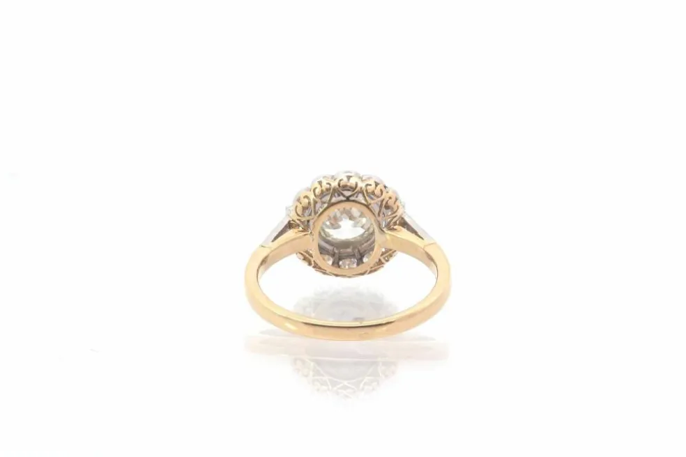 Bague vintage diamant en or et platine
