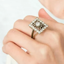 Bague vintage, diamant taille ancienne
