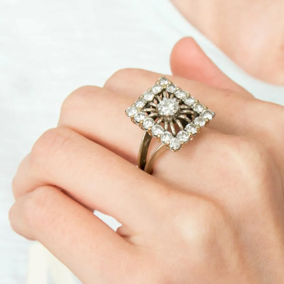 Bague vintage, diamant taille ancienne