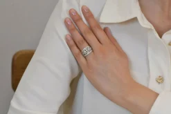 Bague vintage diamants en or et platine