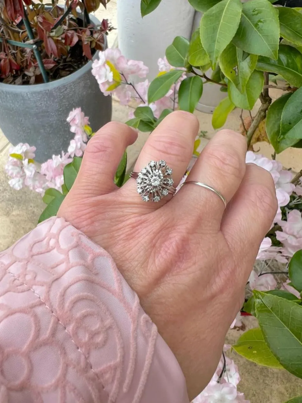 Bague Vintage Diamants Or gris