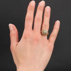 Bague vintage diamants or jaune
