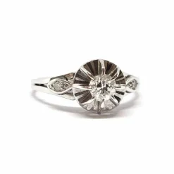 Bague vintage diamants or blanc