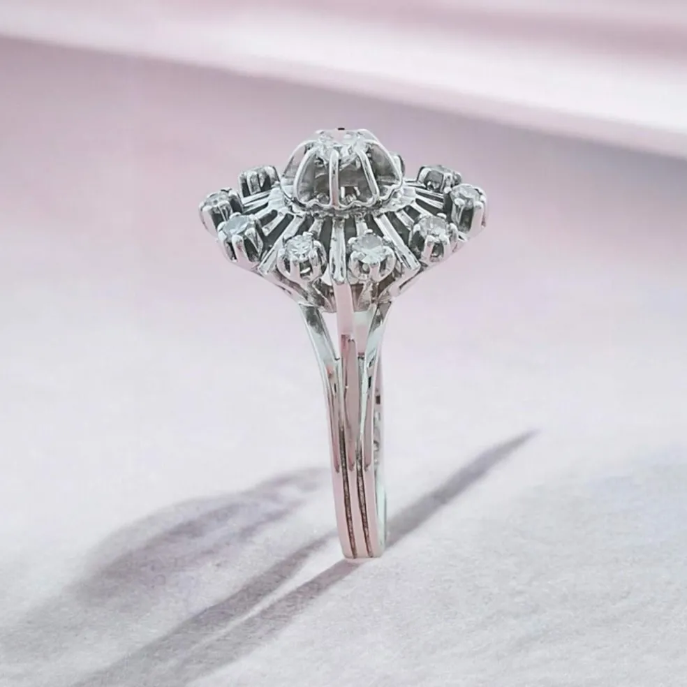 Bague Vintage Diamants Or gris