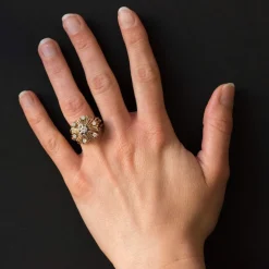 Bague vintage diamants rayonnante