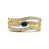 Bague vintage en or 18 carats diamants 8/8 et saphir