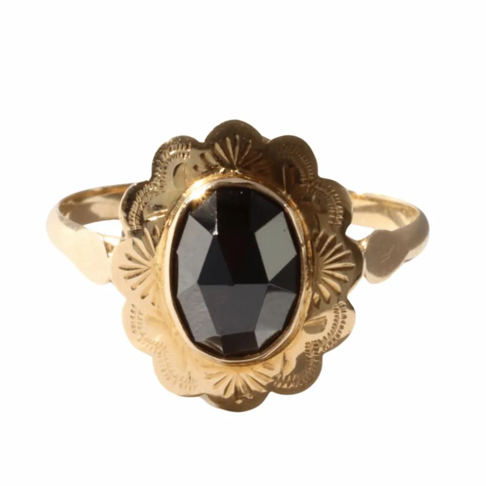 Bague vintage en or 14 carats avec grenat