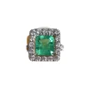 Bague Vintage en Or 18 carats Emeraude de Colombie 5 Carats et Diamants
