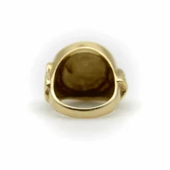Bague vintage en or 14 carats avec portrait d'Amérindien Buffalo Nickel