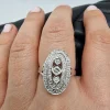 Bague vintage en or blanc 18 carats et diamants du début des années 900