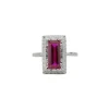 Bague vintage en or blanc avec rubis
