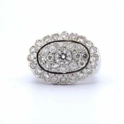 Bague vintage en or blanc et diamants
