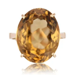 Bague vintage en or et citrine