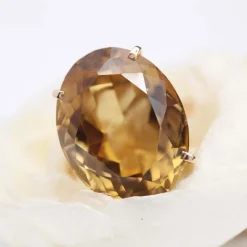 Bague vintage en or et citrine