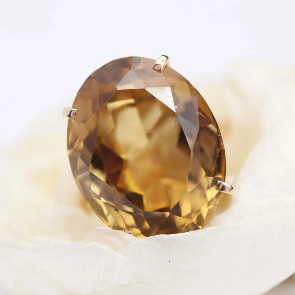 Bague vintage en or et citrine