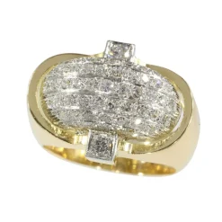 Bague vintage en or et diamants des années 1950