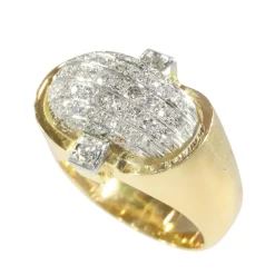 Bague vintage en or et diamants des années 1950